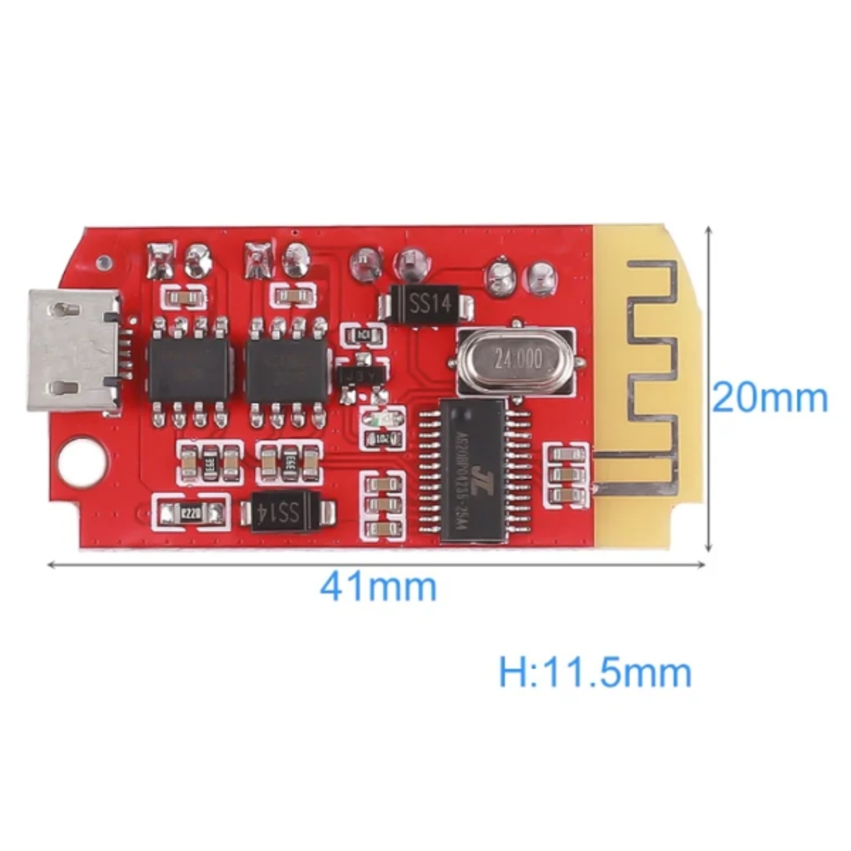 CT14 Bluetooth 4.2 5W+5W Stereo Audio Amplifier Module (Wireless Speaker Board With Micro-USB Battery Charging) image 1