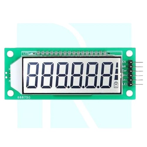 WG0101 2.4 Inch 6-Digit 7-Segment LCD Display Module With White Backlight image 1