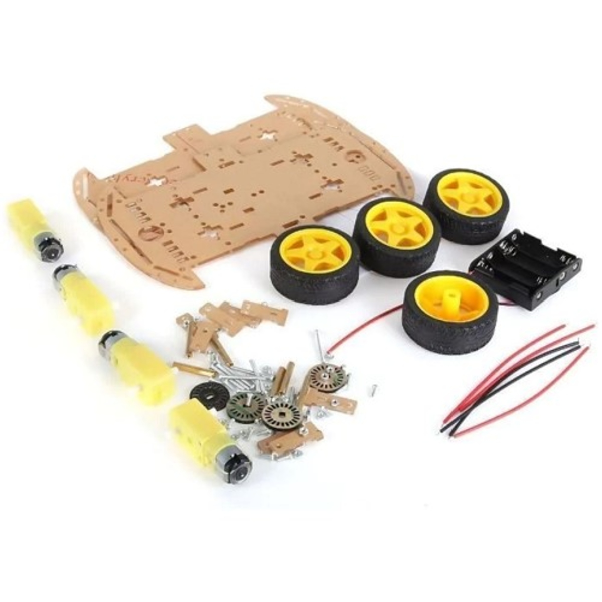 4 Wheel Smart Car Robot Chassis Kit (3V-6V DC 1:48 Gear Ratio)