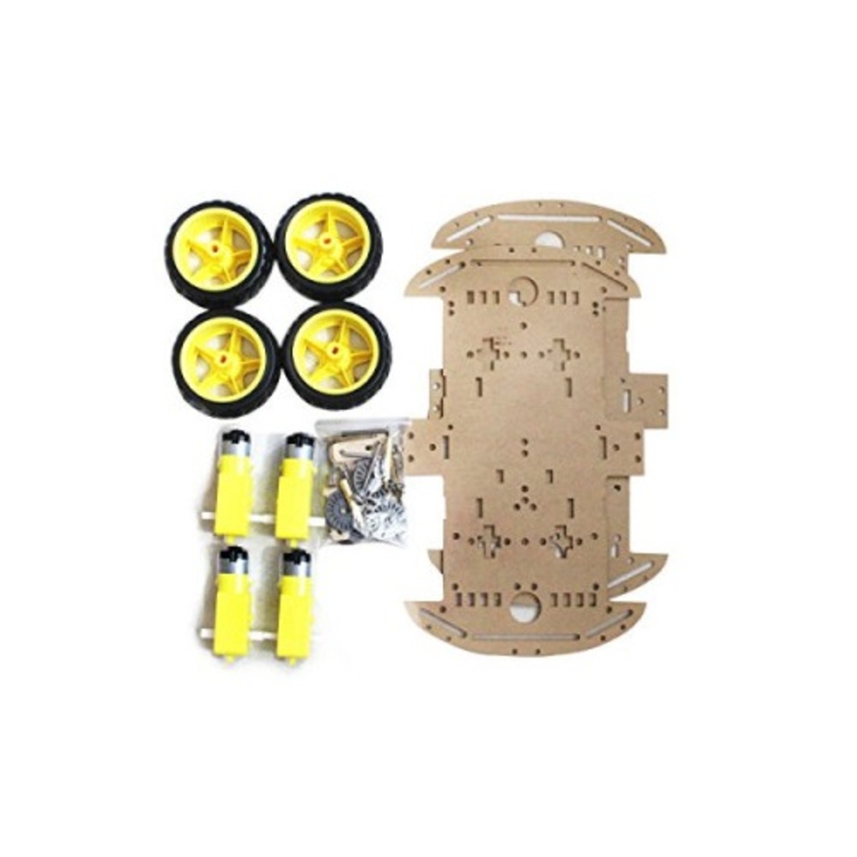 4 Wheel Smart Car Robot Chassis Kit (3V-6V DC 1:48 Gear Ratio) image 2