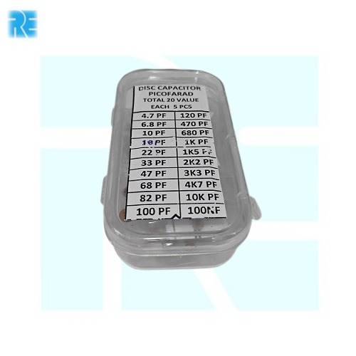 Mix Ceramic Capacitor Box 20 Values 5 Piece Each Value 100 Pieces Total image 1
