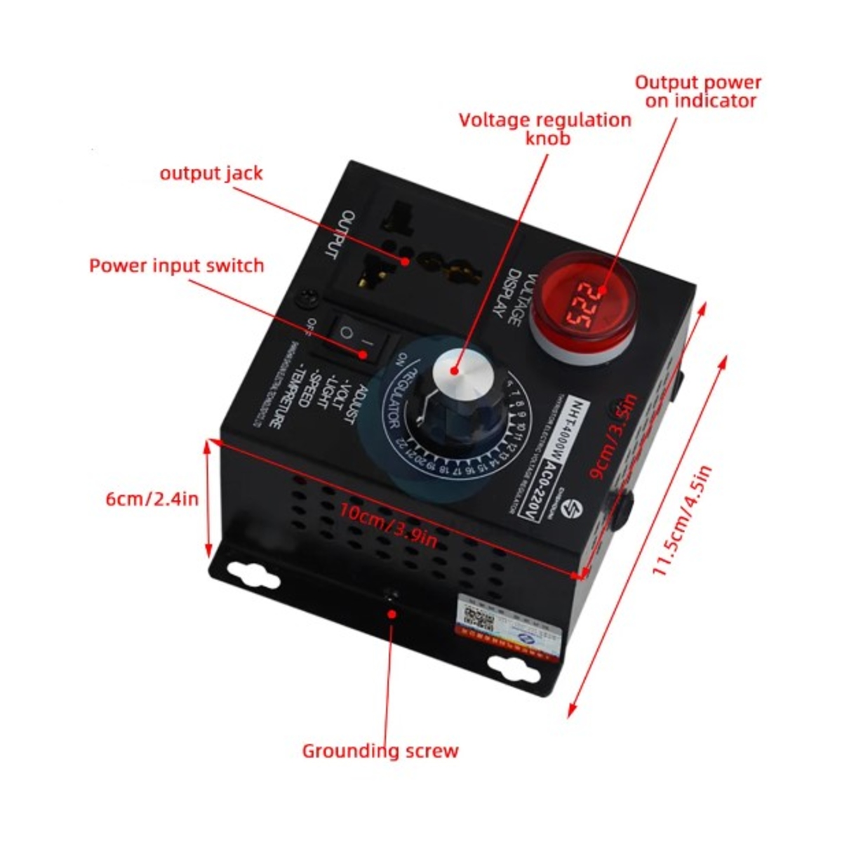 AC 220V 4000W SCR Voltage Regulator Dimmer Speed Controller Module (4000W Dimmer Module) image 2