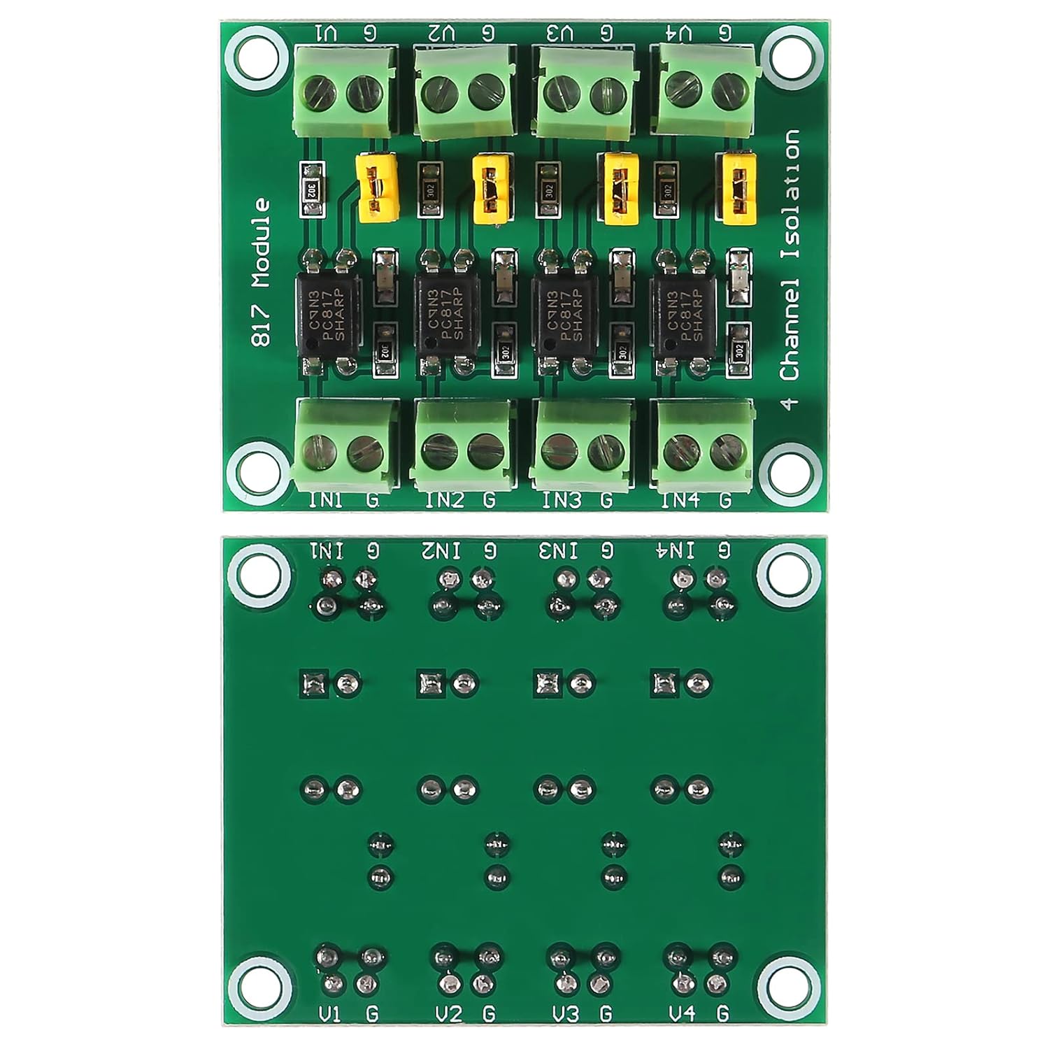PC817 4 Channel Optocoupler Isolation Module High Voltage Signal Isolation Board (PC817 Optocoupler Module) image 3