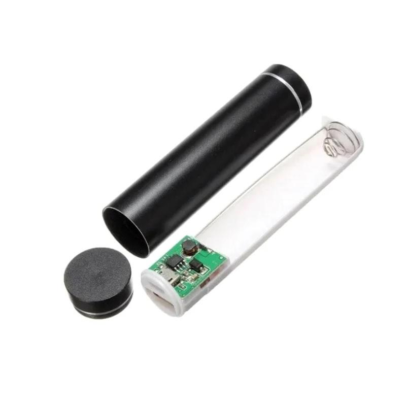 5V USB Aluminium Body Power Bank Case for 18650 Battery Black (DIY Power Bank Enclosure) image 1