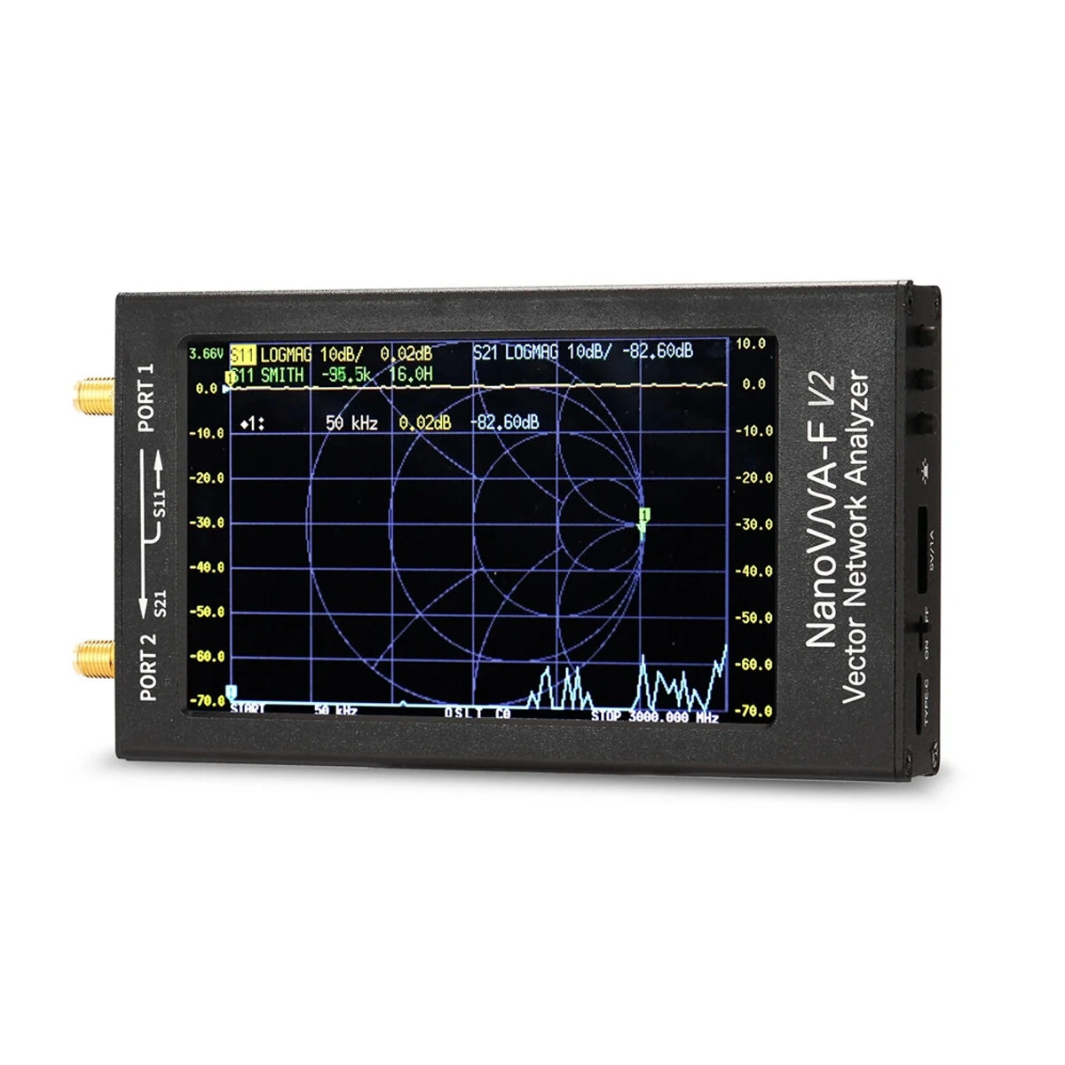 NanoVNA-F V2 50kHz-3GHz Vector Network Analyzer with 4.3 Inch IPS LCD Display (S-A-A-2 Antenna Analyzer) image 2