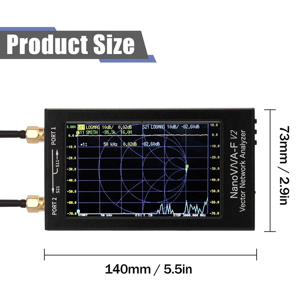 NanoVNA-F V2 50kHz-3GHz Vector Network Analyzer with 4.3 Inch IPS LCD Display (S-A-A-2 Antenna Analyzer) image 6