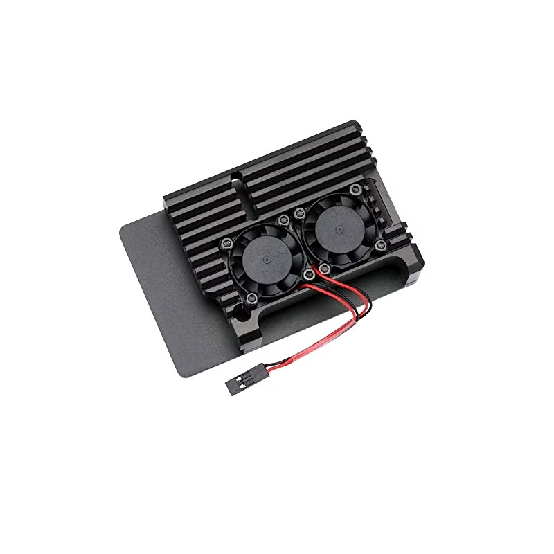 Aluminum Heat Sink Case With Dual Fans for Raspberry Pi 4B Black (Active Cooling Enclosure) image 3
