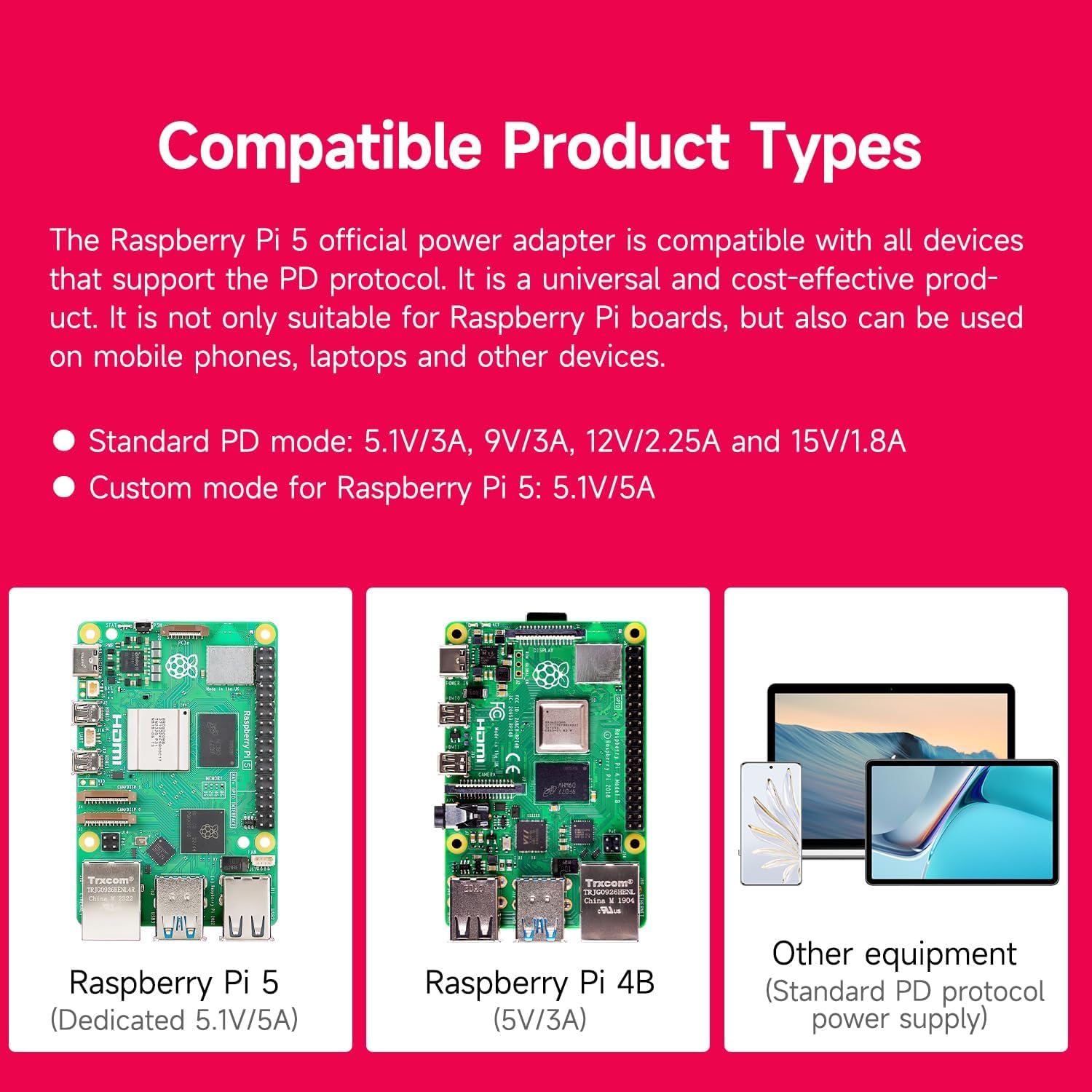 Raspberry Pi 5 Official Original 27W USB-C Power Adapter 5.1V 5A (Raspberry Pi 5 Power Supply) image 5