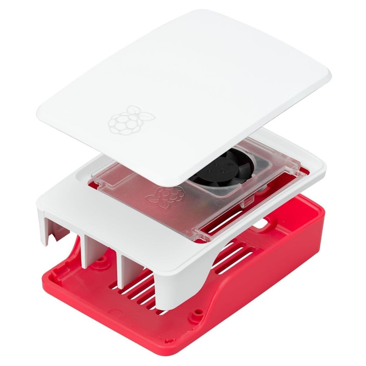 Official Raspberry Pi 5 Case with Active Cooling Fan (Red & White Protective Enclosure) image 1