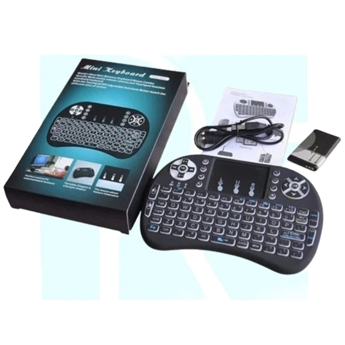 Wireless Mini Keyboard with Touchpad 2.4GHz Handheld Multimedia Keyboard (Mini Keyboard) image 1