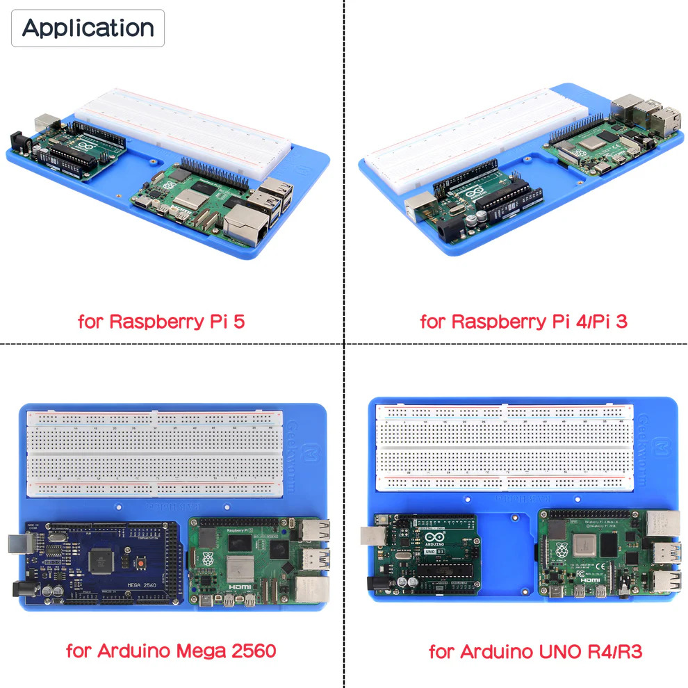 RAB Breadboard Platform for Raspberry Pi 5/4/3 and Arduino Uno R4/R3 Mega 2560 with 400/830 Point Breadboard image 5