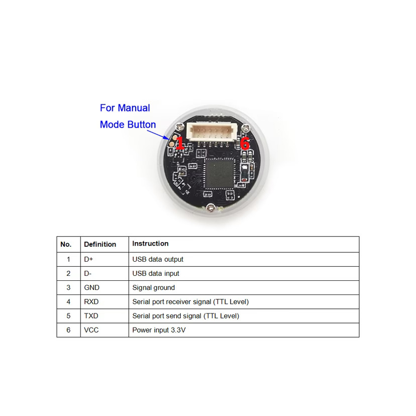 GROW GM861S Barcode Scanner Module 1D 2D (UART USB) image 4