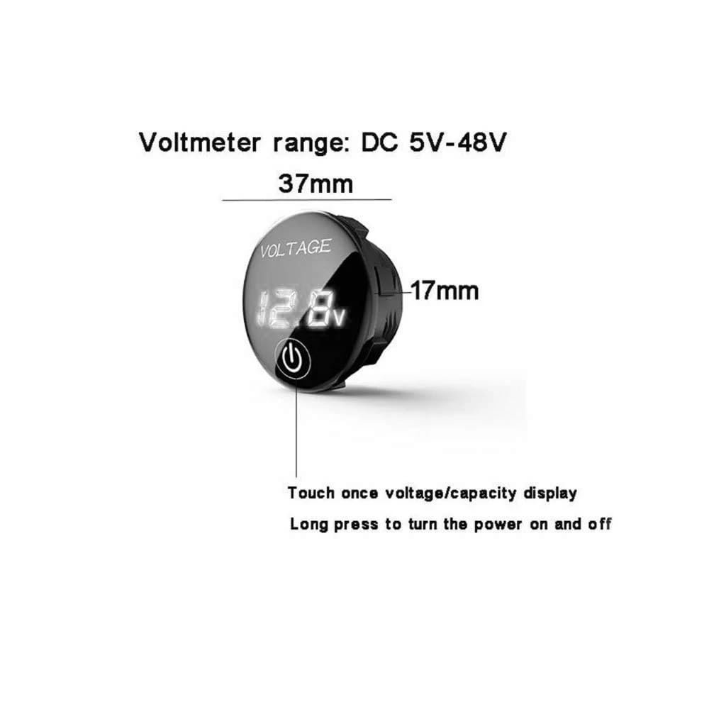 DC 12V-24V Battery Capacity Indicator Digital Voltmeter with ON/OFF Touch Switch Blue LED Display (Battery Voltage Meter Module) image 3