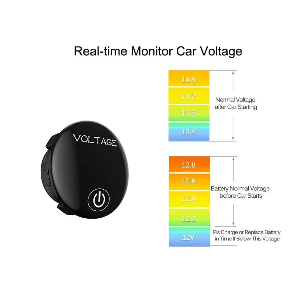 DC 12V-24V Battery Capacity Indicator Digital Voltmeter with ON/OFF Touch Switch Blue LED Display (Battery Voltage Meter Module) image 5