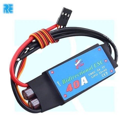ZMR 40A Bidirectional Brushless 2-6S UBEC 3A 5V ESC for Remote Control Car Pneumatic Underwater Propeller image 1