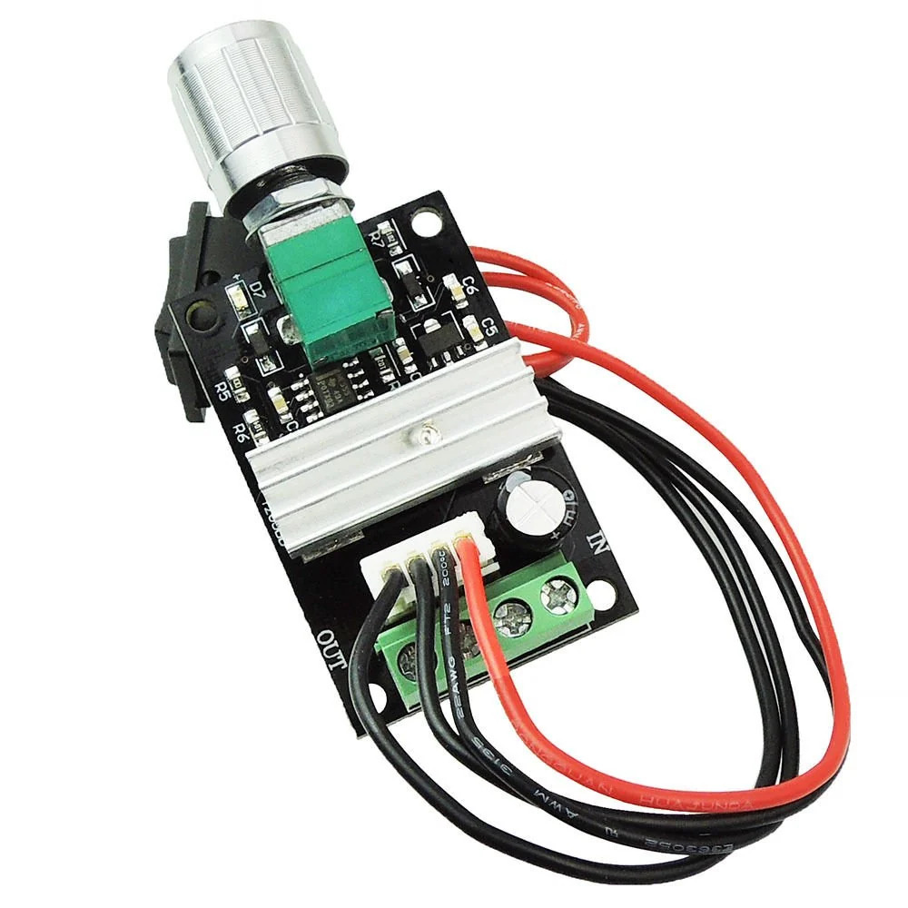 PWM DC 6V to 28V 3A Motor Speed Controller with Switch (Adjustable DC Motor Regulator) image 3