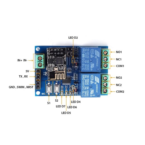 ESP8266 ESP 01 5V 2 Channels Wi Fi Relay Module Things Smart Home Remote Control Switch image 4
