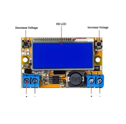 Dual Display 3A DC DC 5-23V To 0-16.5V Step Down Power Supply Buck Converter Adjustable LCD Step Down Voltage Regulator With Case image 2