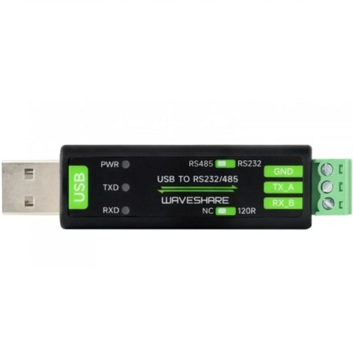 Waveshare USB to RS232/485 Serial Converter with Original FT232RNL Chip (USB Type-A to RS232 RS485 Industrial Serial Adapter) image 2