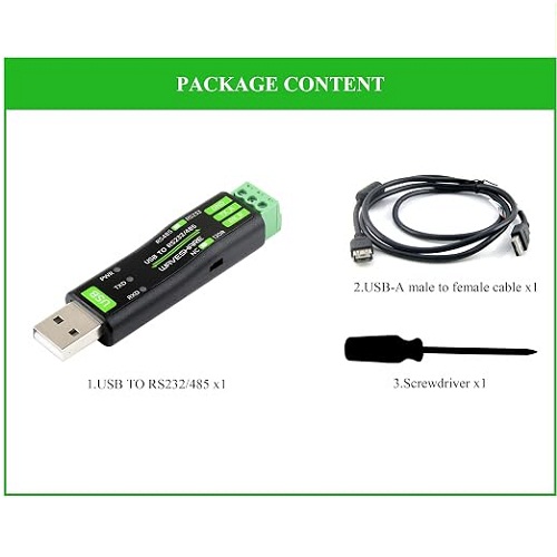 Waveshare USB to RS232/485 Serial Converter with Original FT232RNL Chip (USB Type-A to RS232 RS485 Industrial Serial Adapter) image 3