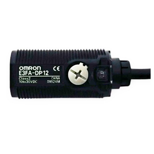 OMRON E3FA-DP12 2M Photoelectric Sensor Diffuse Reflective PNP Output 10V-30V DC M18 IP67/IP69K (300mm Sensing Distance) image 1