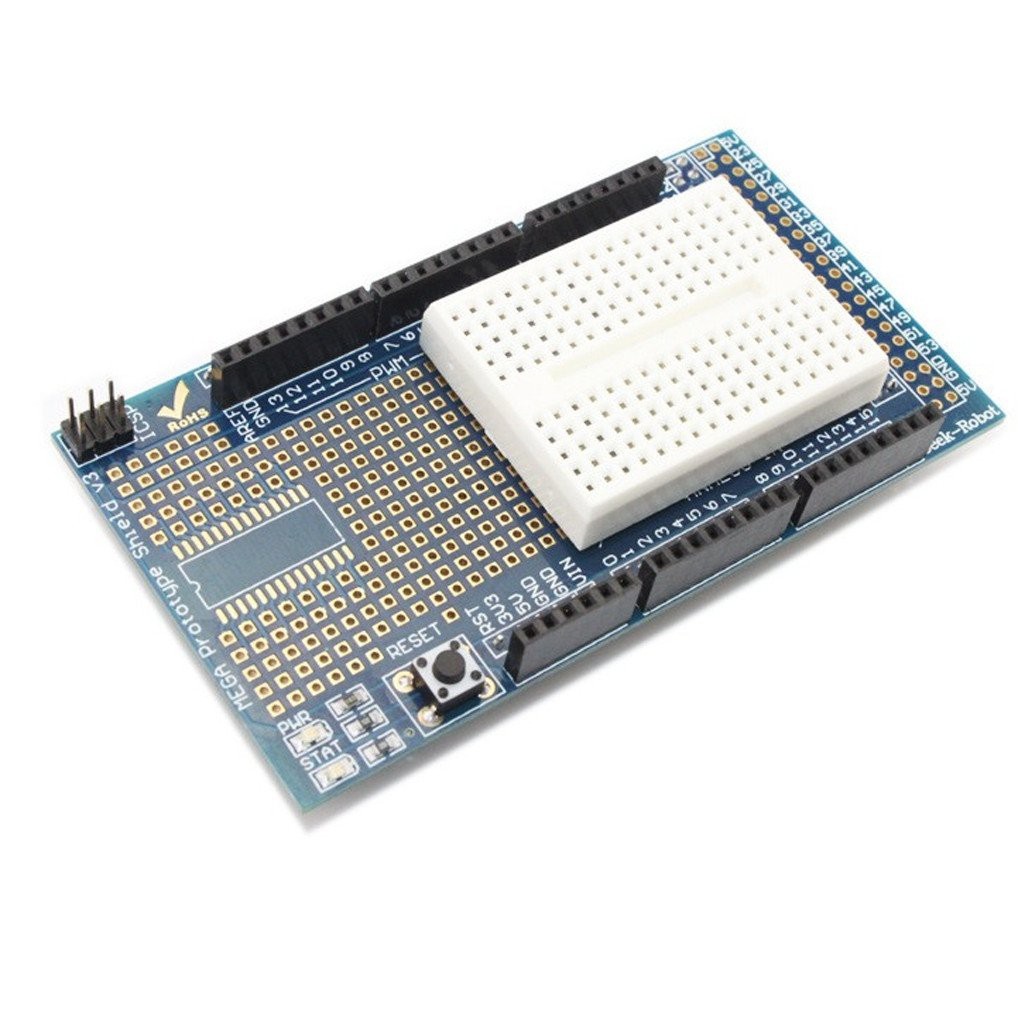 Prototype Shield V3.0 for Arduino Mega with Mini Breadboard (Arduino Mega Prototype Expansion Board) image 1