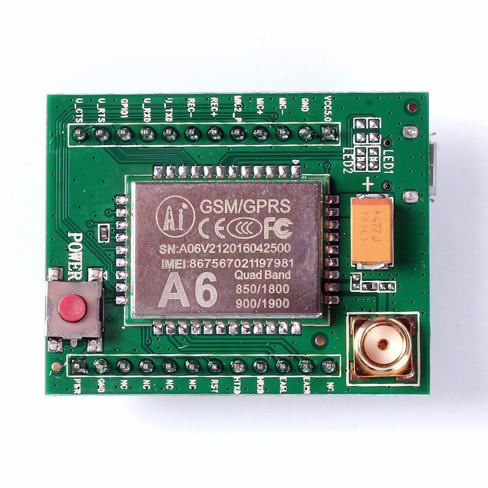 A6 GSM GPRS Module Quad Band Wireless Communication Module with Antenna (A6 GSM Module) image 2