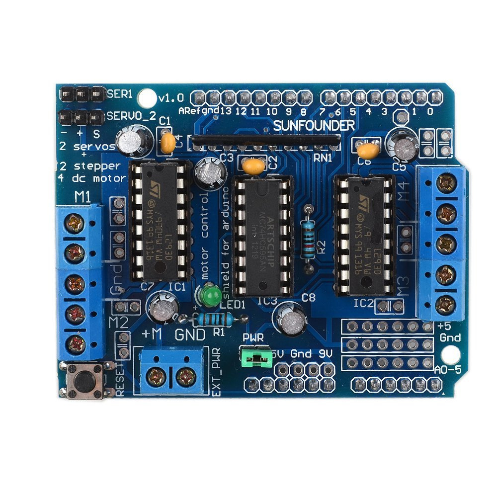 L293D Motor Driver Shield for Arduino (Dual H-Bridge Motor Control Shield) image 1