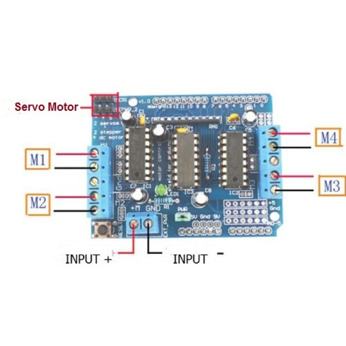 L293D Motor Driver Shield for Arduino (Dual H-Bridge Motor Control Shield) image 6