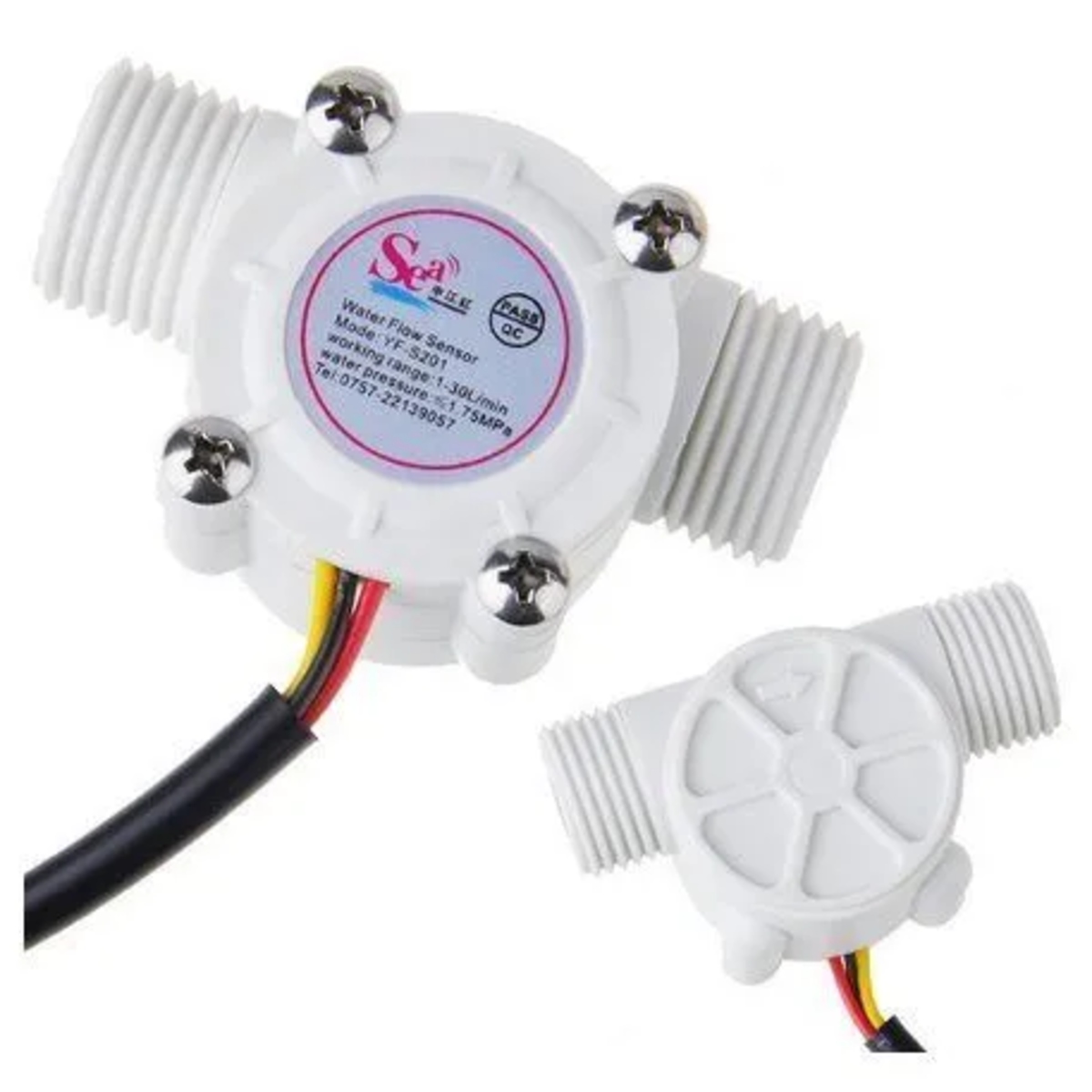 YF-S201 1/2 Inch Water Flow Sensor (Hall Effect Flow Meter) image 1