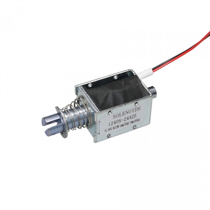1240S-24A25-24V DC Solenoid Electromagnet Open Frame Linear Solenoid (1240S-24A25 Solenoid) image 1