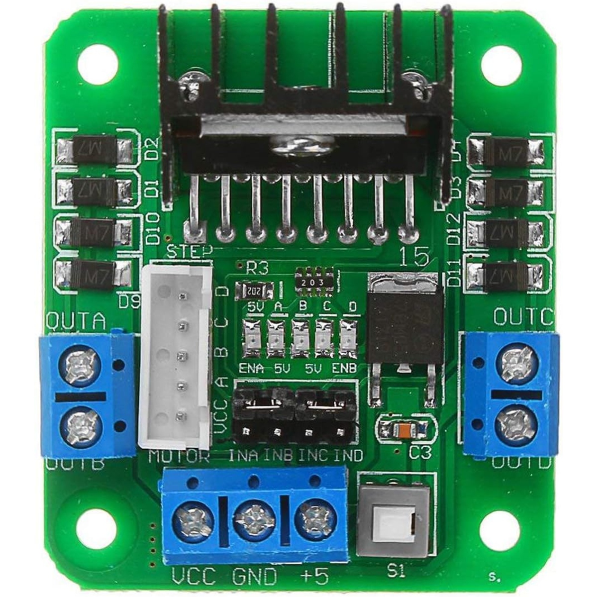 L298N Double H Bridge Motor Driver Board (Dual DC Motor Driver Module) image 3