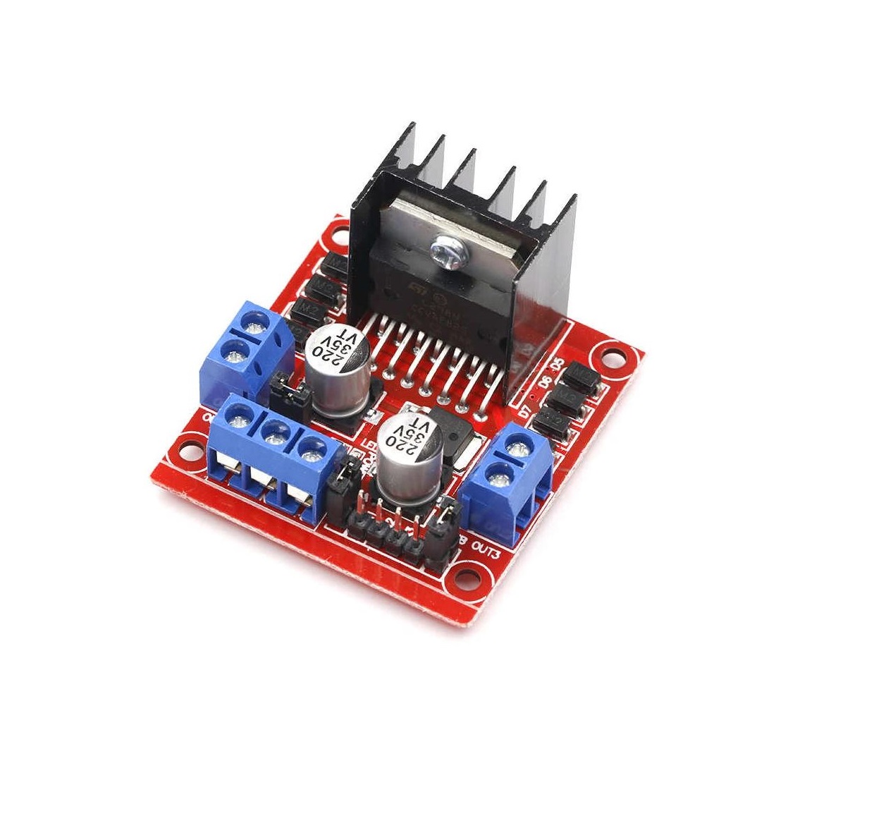 L298 2A Dual H-Bridge Motor Driver Module with PWM Control (Dual DC Motor Driver Board) image 1