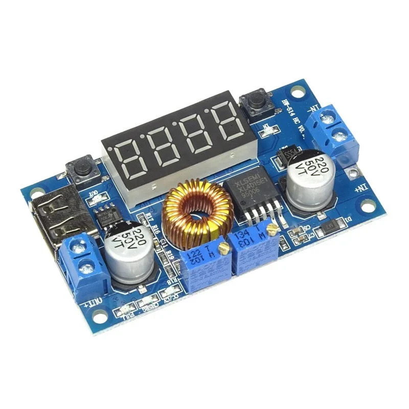 DC-DC XL4015 Adjustable Step-Down Module 5A 75W with 4-Digit Digital Voltmeter (Buck Converter Power Supply) image 1