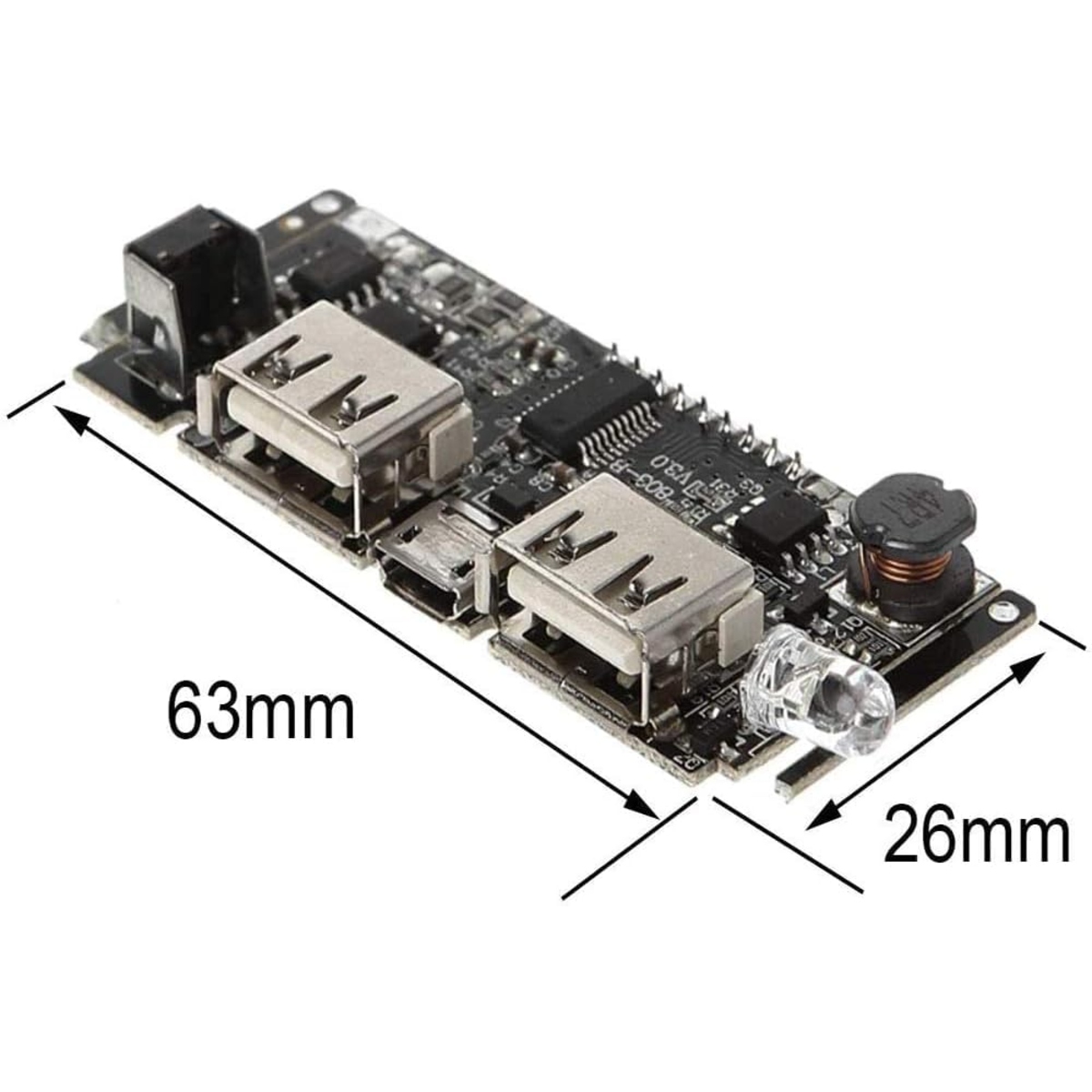 Dual USB 5V 1A 2.1A 18650 Battery Charger Module (Single Cell Power Bank Charging Board with Protection) image 3