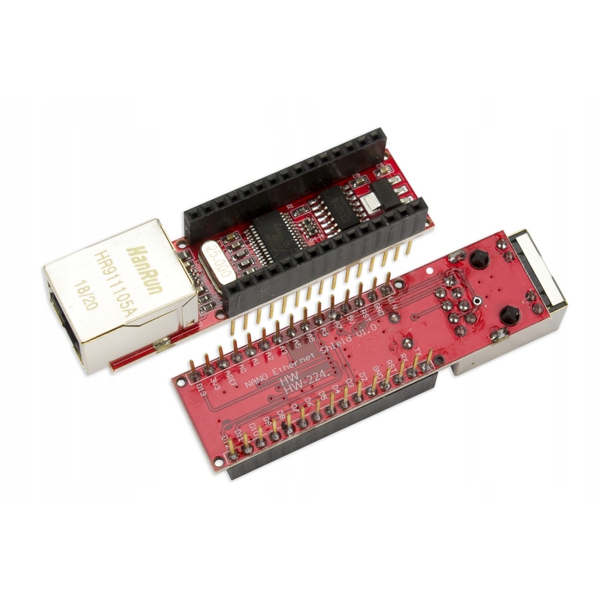ENC28J60 Ethernet Shield for Arduino Nano 3.0 with RJ45 (SPI LAN Network Module, 5V) image 1