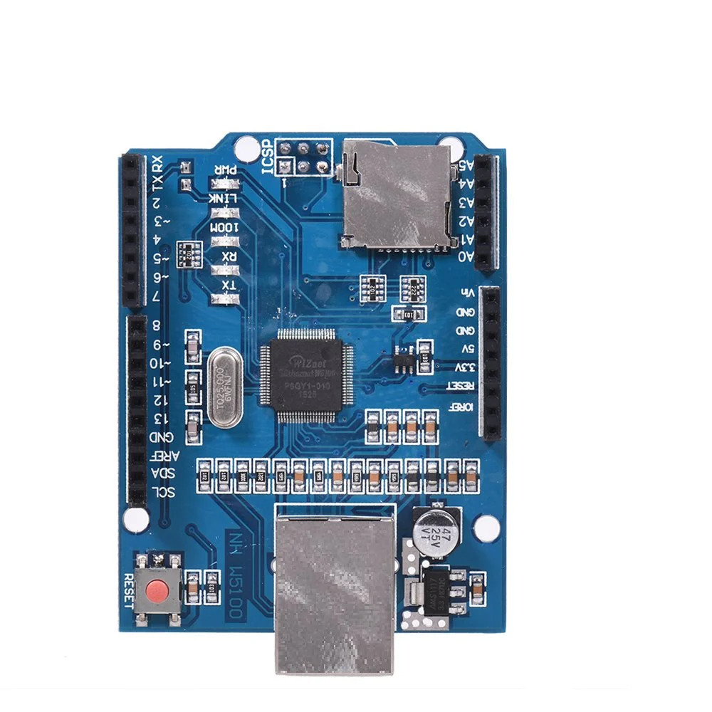 Ethernet W5100 Shield Network Expansion Board with Micro SD Card Slot (RJ45, SPI, Arduino Compatible) image 2