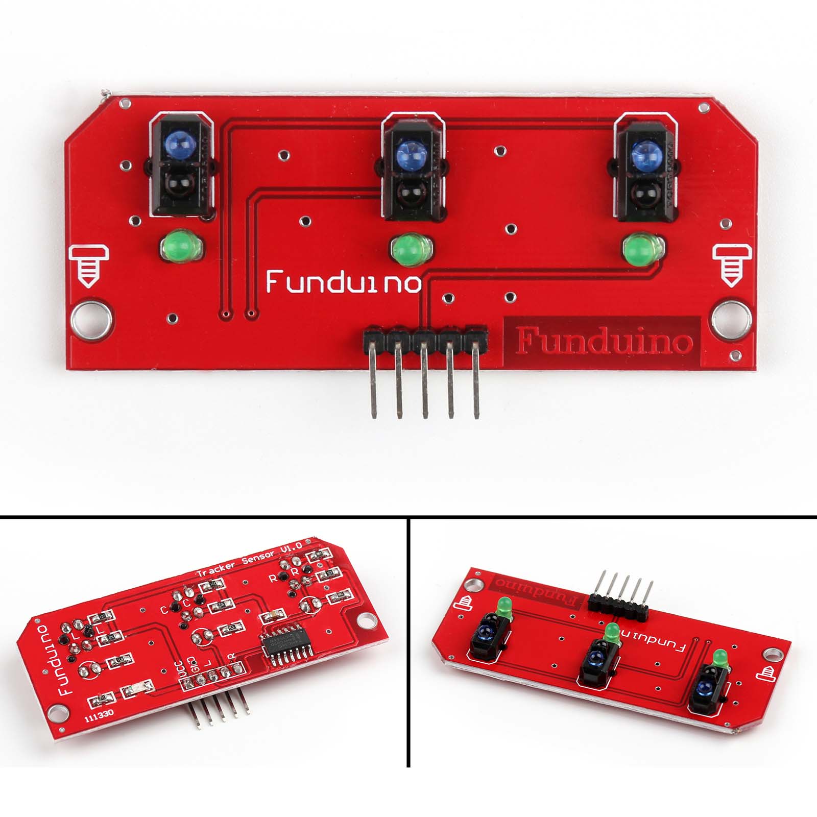 3-Way Infrared Line Tracking Sensor Module (3-Channel IR Line Follower, 3.3V-5V, Digital Output) image 2