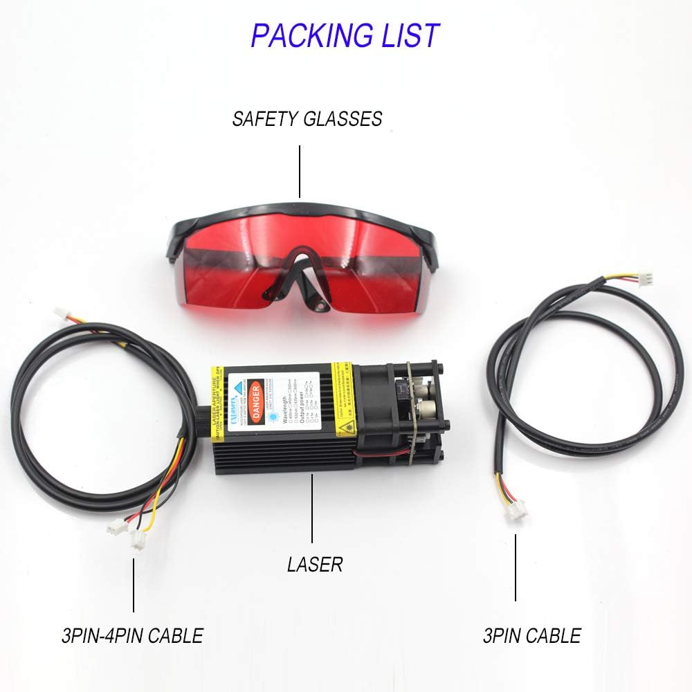 High Power Laser 2500mW 445nm Module for Engraving & Cutting (12V Blue Diode Laser Head) image 3