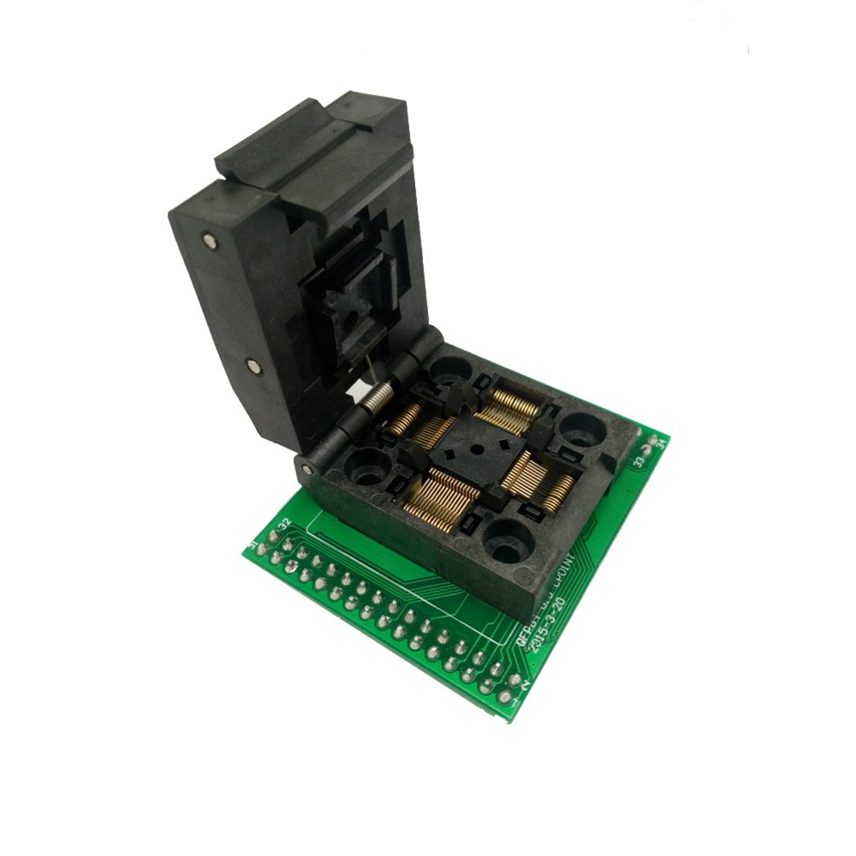 QFP64 Programming Socket Breakout Adapter (10x10mm, 0.5mm Pitch, 64-Pin Test & Development Socket) image 1
