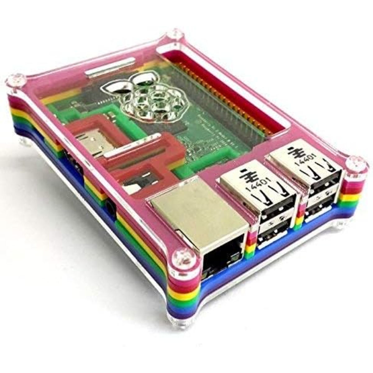 Acrylic Rainbow Case for Raspberry Pi 2 Model (Protective Enclosure for Raspberry Pi 2) image 1