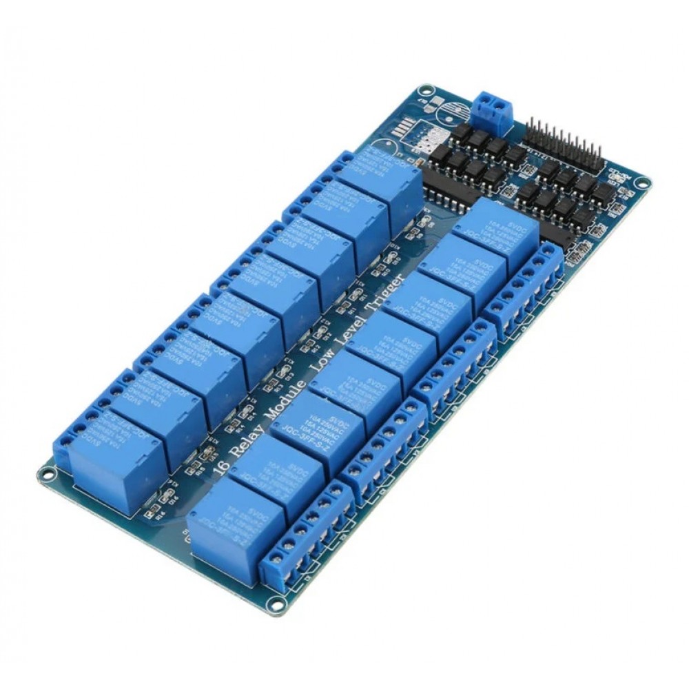16 Channel 5V Relay Module with Optocoupler Isolation (16-Channel Opto-Isolated Relay Board) image 1