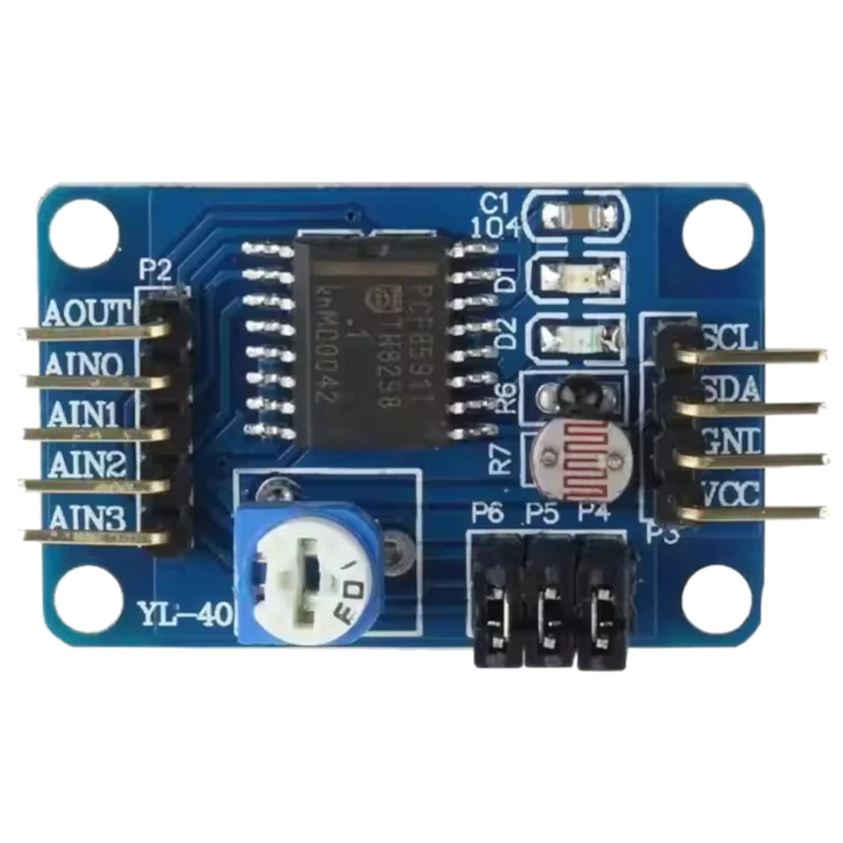 PCF8591 Analog AD/DA Converter Module (8-Bit ADC DAC I2C Interface Board) image 6