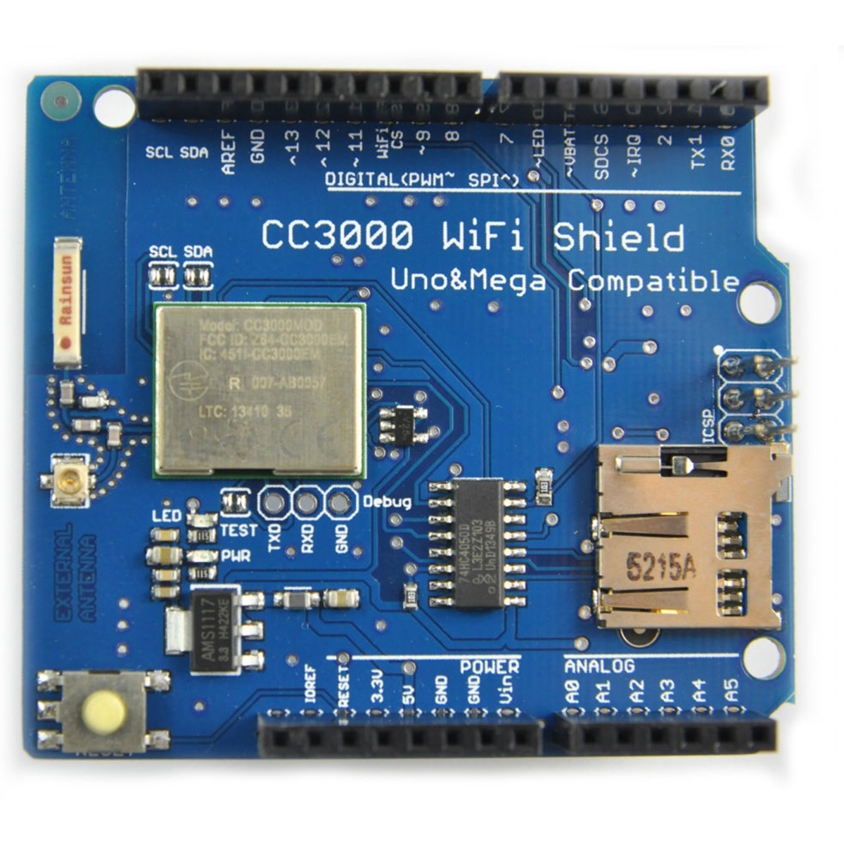 CC3000 Wi-Fi Shield Module (2.4GHz SPI Wireless Network Shield for Arduino) image 1