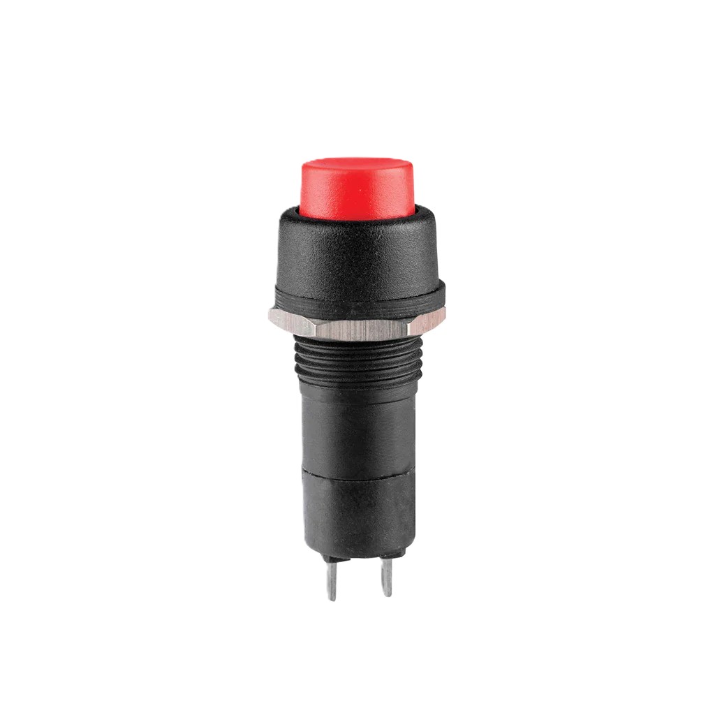 ELCOM PBS1R04 Push to ON Momentary Switch Red Push Button Switch (Panel Mount SPST Switch) image 1