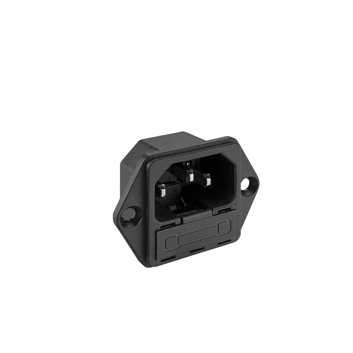 ELCOM EMI-21 Power Inlet with Fuse Holder IEC C14 Panel Mount AC Power Socket (10A 250V) image 1