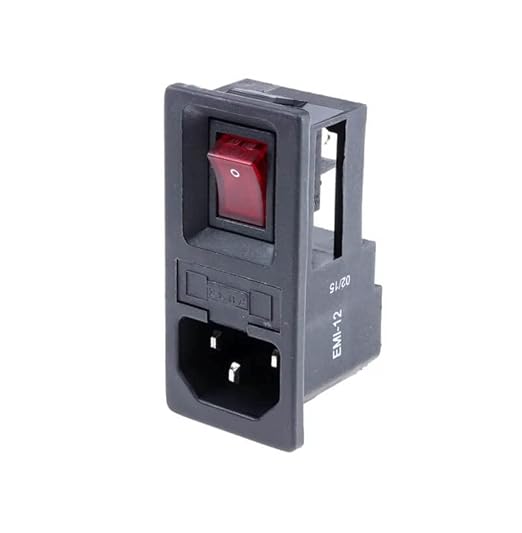 ELCOM EMI-12-04-IFM3 Mains Inlet Snap Mounting with Fuse Cap and Illuminated Red Switch (AC Power Entry Module) image 2