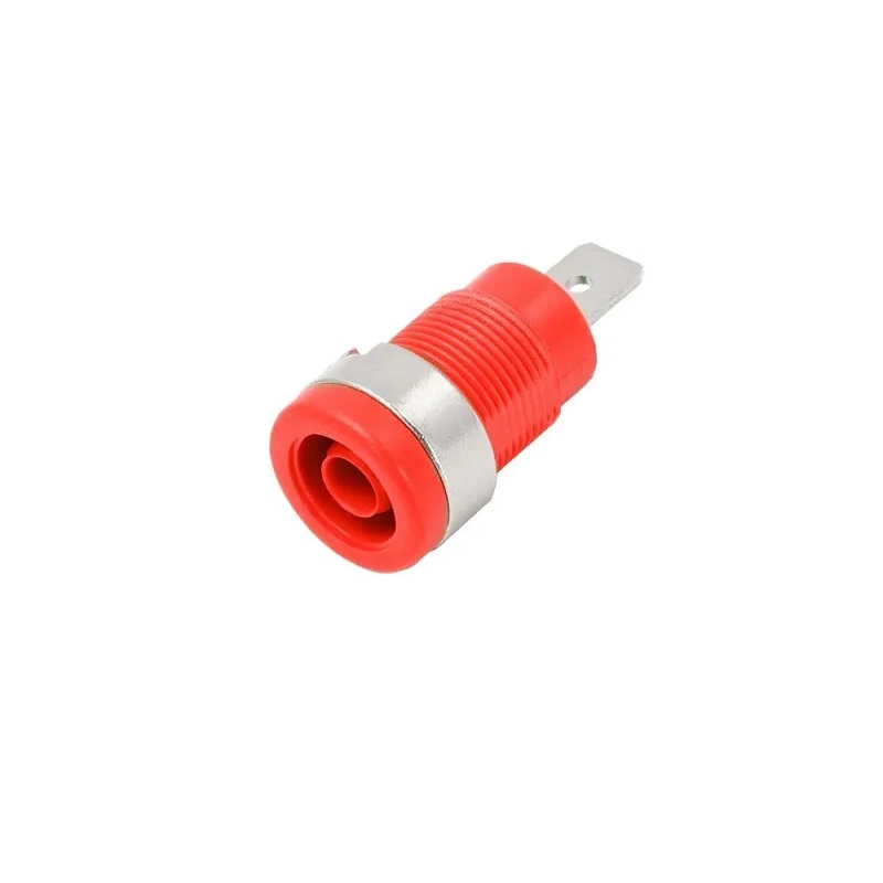ELCOM BS10-04RD Red 4mm Banana Female Socket Panel Mount Connector (10A, 250V) image 1
