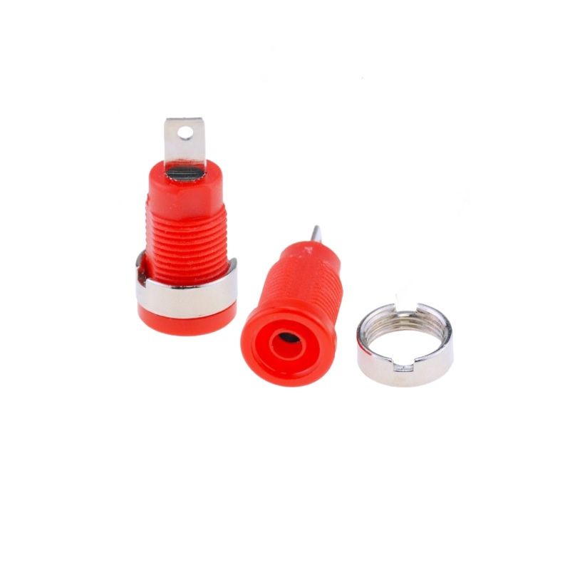 ELCOM BS10-04RD Red 4mm Banana Female Socket Panel Mount Connector (10A, 250V) image 2