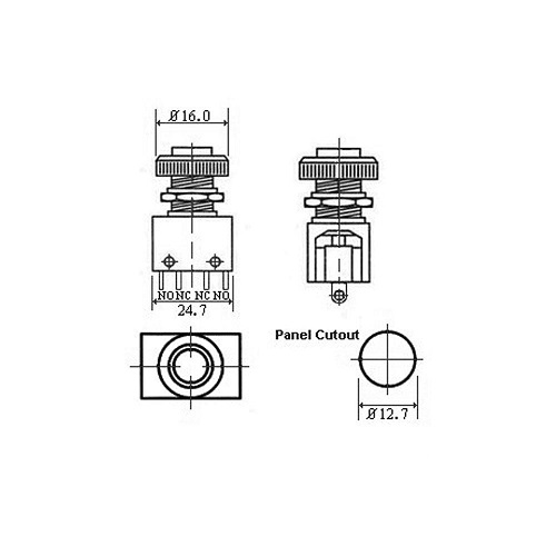 ELCOM Micro Power (Unshrouded CAP) MPU-1-07 Switch-GREEN image 2